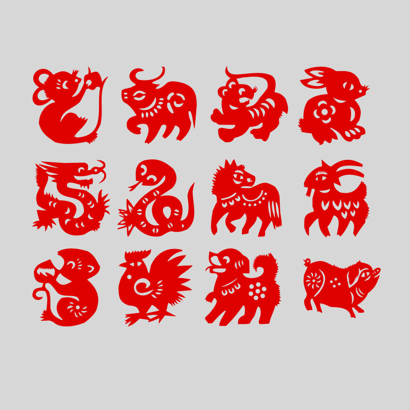 简易十二生肖剪纸图片，传统文化的现代传承