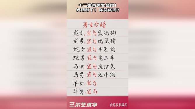 男女十二生肖配对表的非凡解读与落实