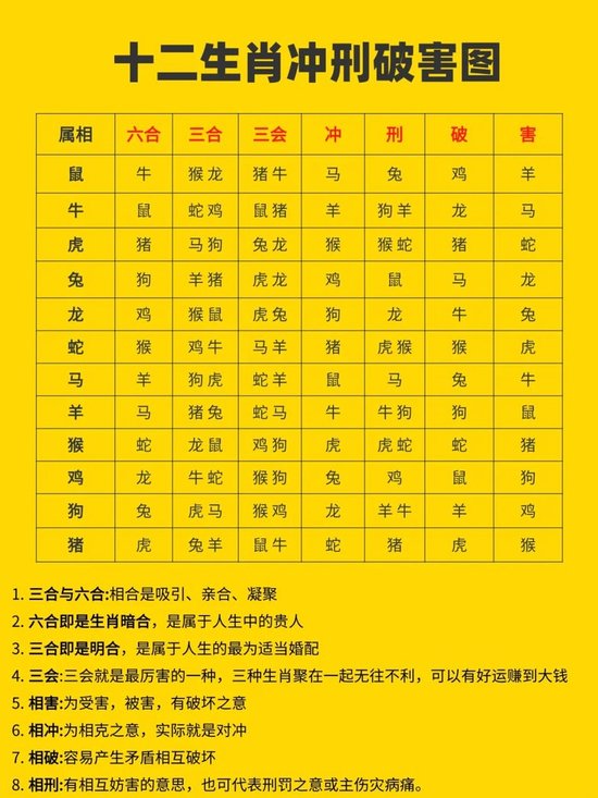 十二生肖冲表，积极解释落实