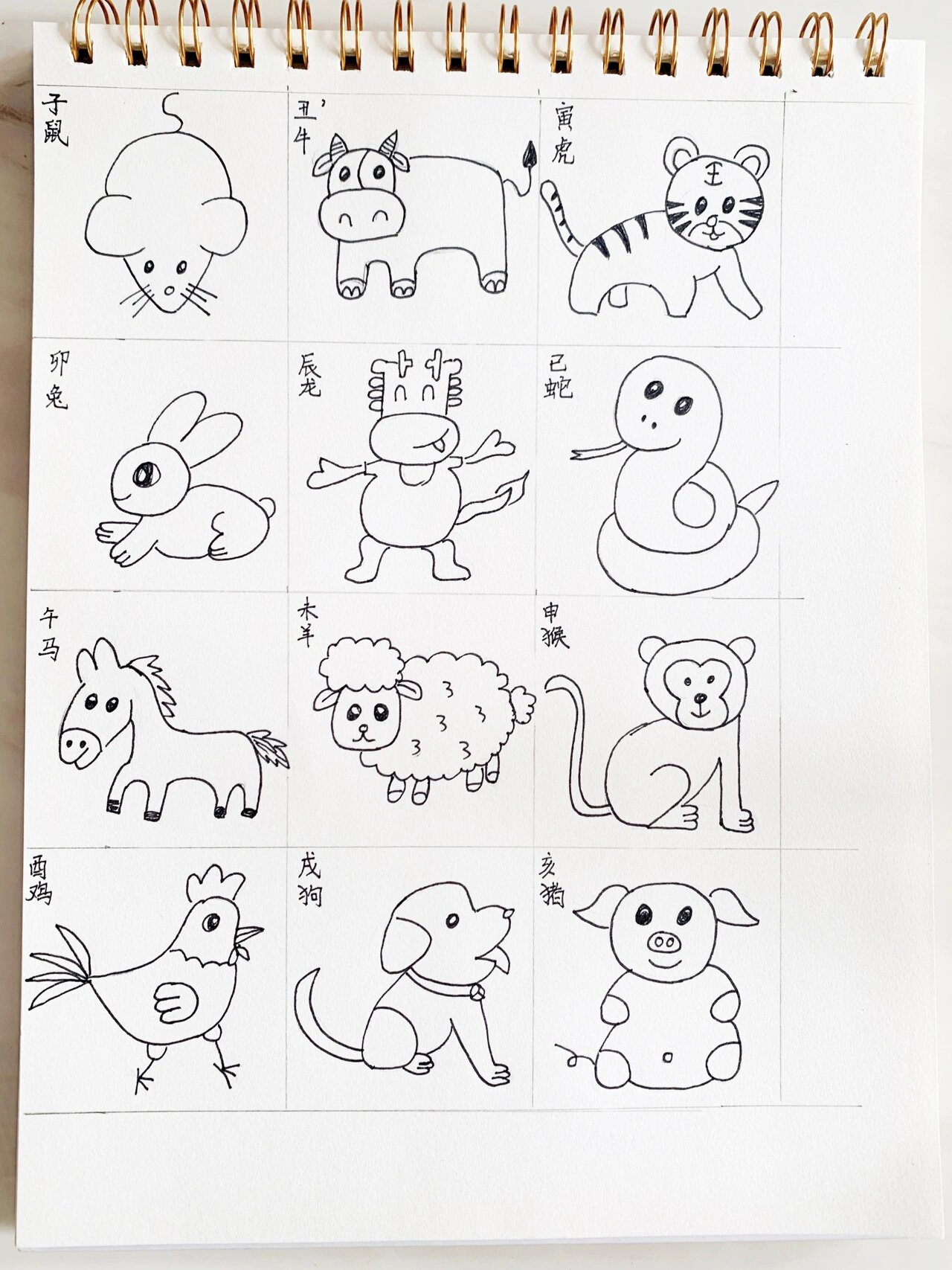 十二生肖简笔画，寓言背后的智慧与策略